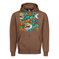 Chestnut more espresso less despresso coffee with leopard seamless pattern bbs Zipper Hoodie - BundleAndBundleShop