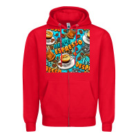 Red more espresso less despresso coffee with leopard seamless pattern bbs Zipper Hoodie - BundleAndBundleShop