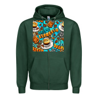 Sports Green more espresso less despresso coffee with leopard seamless pattern bbs Zipper Hoodie - BundleAndBundleShop