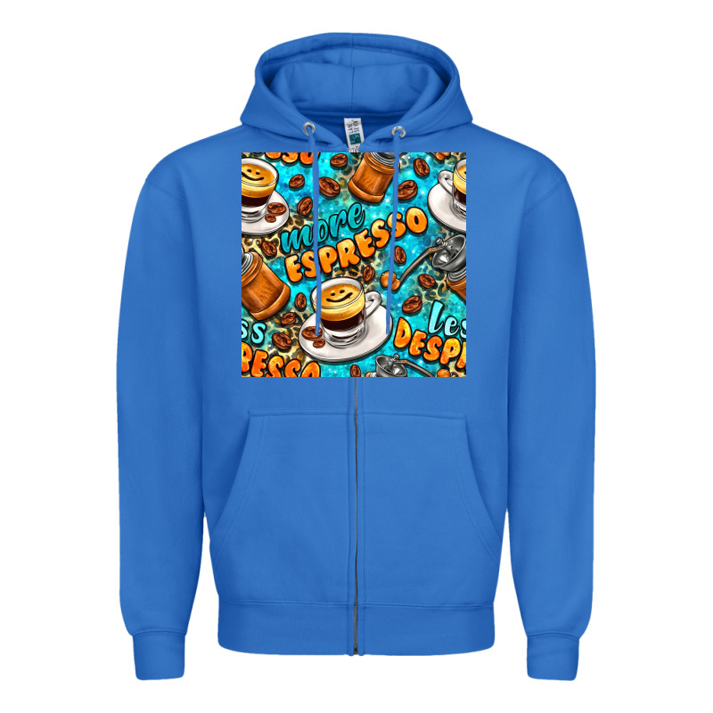 More Espresso Less Despresso Coffee With Leopard Seamless Pattern Bbs Zipper Hoodie by BundleAndBundleShop | Teevron