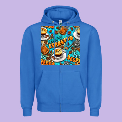 More Espresso Less Despresso Coffee With Leopard Seamless Pattern Bbs Zipper Hoodie Designed By Bundleandbundleshop