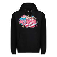Black American Nurse Premium Hoodie - FaDigitalArtStudio