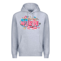 Heather Grey American Nurse Premium Hoodie - FaDigitalArtStudio