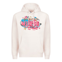 Pale Pink American Nurse Premium Hoodie - FaDigitalArtStudio