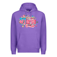 Purple American Nurse Premium Hoodie - FaDigitalArtStudio