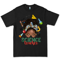 Black science teacher afro messy bun Premium Tee - NancyCooperArtShop