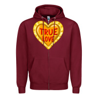 Burgundy valentine's day hearts Zipper Hoodie - FaDigitalArtStudio