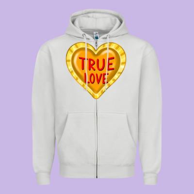 Valentine's Day Hearts Zipper Hoodie Designed By Fadigitalartstudio