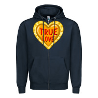 Navy valentine's day hearts Zipper Hoodie - FaDigitalArtStudio