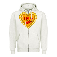Oatmeal Heather valentine's day hearts Zipper Hoodie - FaDigitalArtStudio