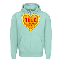 Seafoam valentine's day hearts Zipper Hoodie - FaDigitalArtStudio