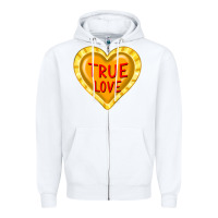 White valentine's day hearts Zipper Hoodie - FaDigitalArtStudio