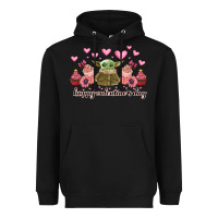 Black happy valentines day yoda Heavyweight Hoodie - CowhideDigitalArt