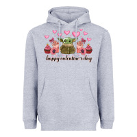 Heather Grey happy valentines day yoda Heavyweight Hoodie - CowhideDigitalArt