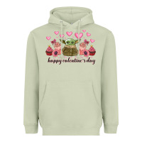 Matcha happy valentines day yoda Heavyweight Hoodie - CowhideDigitalArt