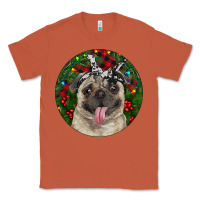 Copper Christmas Pug With Buffalo Plaid Classic Tee - RanaPortraitStore