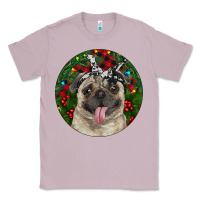Lilac Christmas Pug With Buffalo Plaid Classic Tee - RanaPortraitStore
