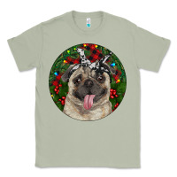 Matcha Christmas Pug With Buffalo Plaid Classic Tee - RanaPortraitStore