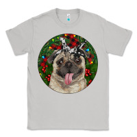 Moon Dust Christmas Pug With Buffalo Plaid Classic Tee - RanaPortraitStore