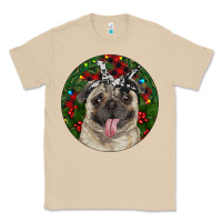 Mushroom Christmas Pug With Buffalo Plaid Classic Tee - RanaPortraitStore