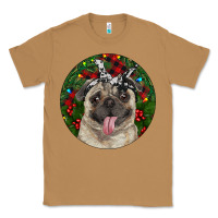 Toasted Coconut Christmas Pug With Buffalo Plaid Classic Tee - RanaPortraitStore