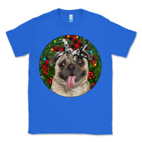 True Royal Christmas Pug With Buffalo Plaid Classic Tee - RanaPortraitStore