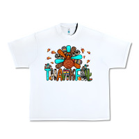 White thankful turkey Urban Heavy Tee - JahusDesignShop