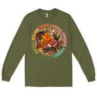 Army Green Boots flannels bonfires leggins football Long Sleeve Tee - NancyCooperArtShop