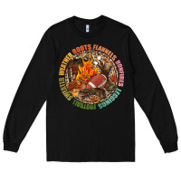 Black Boots flannels bonfires leggins football Long Sleeve Tee - NancyCooperArtShop