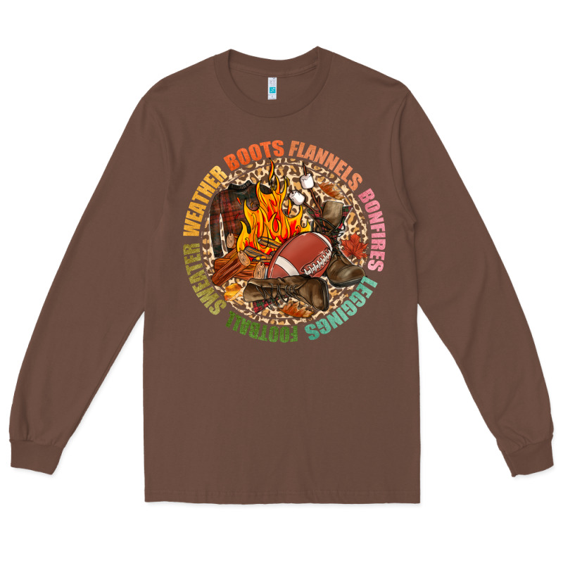 Boots Flannels Bonfires Leggins Football Long Sleeve Tee by NancyCooperArtShop | Teevron