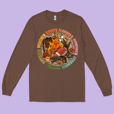 Boots Flannels Bonfires Leggins Football Long Sleeve Tee Designed By Nancycooperartshop