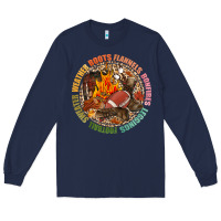 Navy Boots flannels bonfires leggins football Long Sleeve Tee - NancyCooperArtShop