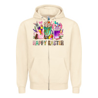 Sandshell Happy Easter Coffee Cups With Bunny Zipper Hoodie - BundleAndBundleShop