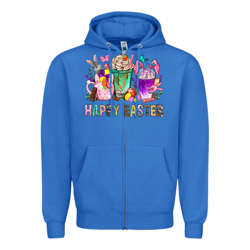 Happy Easter Coffee Cups With Bunny Zipper Hoodie by BundleAndBundleShop | Teevron