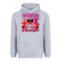 Heather Grey Gaming is My Valentine Heavyweight Hoodie - CowhideDigitalArt