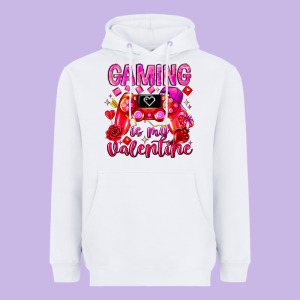 Gaming Is My Valentine Heavyweight Hoodie Designed By Cowhidedigitalart