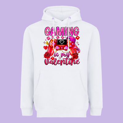 Gaming Is My Valentine Heavyweight Hoodie Designed By Cowhidedigitalart