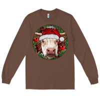 Chestnut Hereford Cow Christmas Long Sleeve Tee - RanaPortraitStore