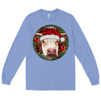Colony Blue Hereford Cow Christmas Long Sleeve Tee - RanaPortraitStore