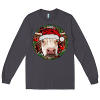 Smoke Hereford Cow Christmas Long Sleeve Tee - RanaPortraitStore