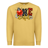 Antique Gold onederful wonderful ladybug Premium Sweatshirt - LillyAllenDesigns