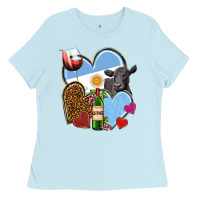 Baby Blue Argentina hearts Ladies Tee - NancyCooperArtShop