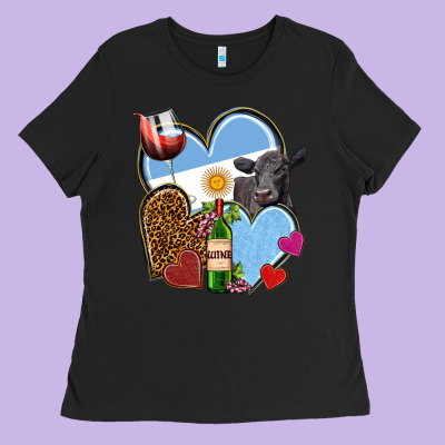 Argentina Hearts Ladies Tee Designed By Nancycooperartshop
