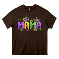 Chocolate Brown mardi gras mama Heavy Core Tee - MaliasSmallBusiness