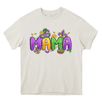 Cream mardi gras mama Heavy Core Tee - MaliasSmallBusiness
