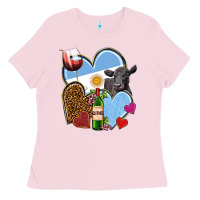 Bubblegum Pink Argentina hearts Ladies Tee - NancyCooperArtShop