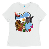 White Argentina hearts Ladies Tee - NancyCooperArtShop
