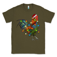 Army Green Christmas Lights Rooster Classic Tee - RanaPortraitStore