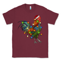 Burgundy Christmas Lights Rooster Classic Tee - RanaPortraitStore