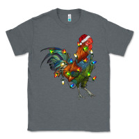 Charcoal Heather Christmas Lights Rooster Classic Tee - RanaPortraitStore